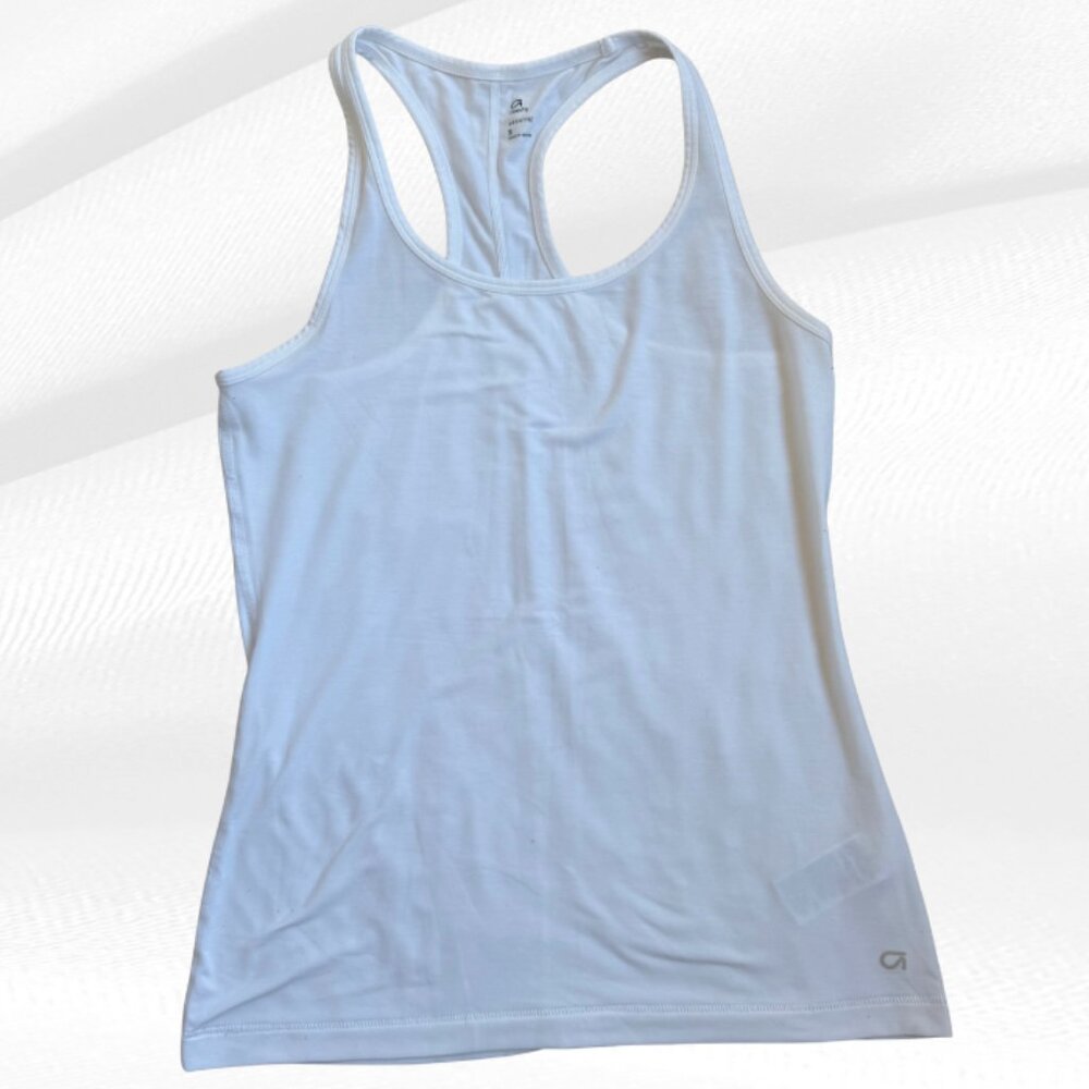 GapFit Breathe White Racerback Tank Top Athletic Workout Size S
